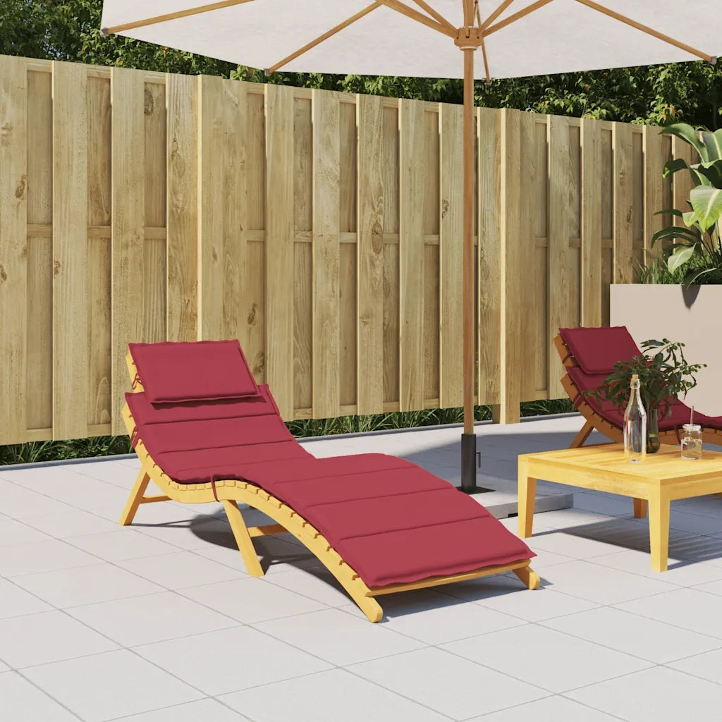 Cuscino per Lettino Rosso Vino 186x58x4 cm in Tessuto Oxford 314167