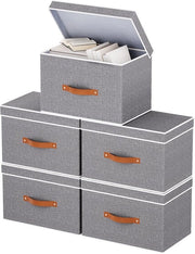 Set di cassetti di archiviazione - Organizzatore per abbigliamento e libri - 5 pezzi - grigio - 33 x 23 x 20 cm
