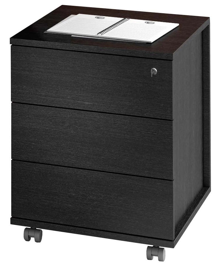 Cassettiera su ruote in melaminico con 3 cassetti cm. 33/45x58x55h