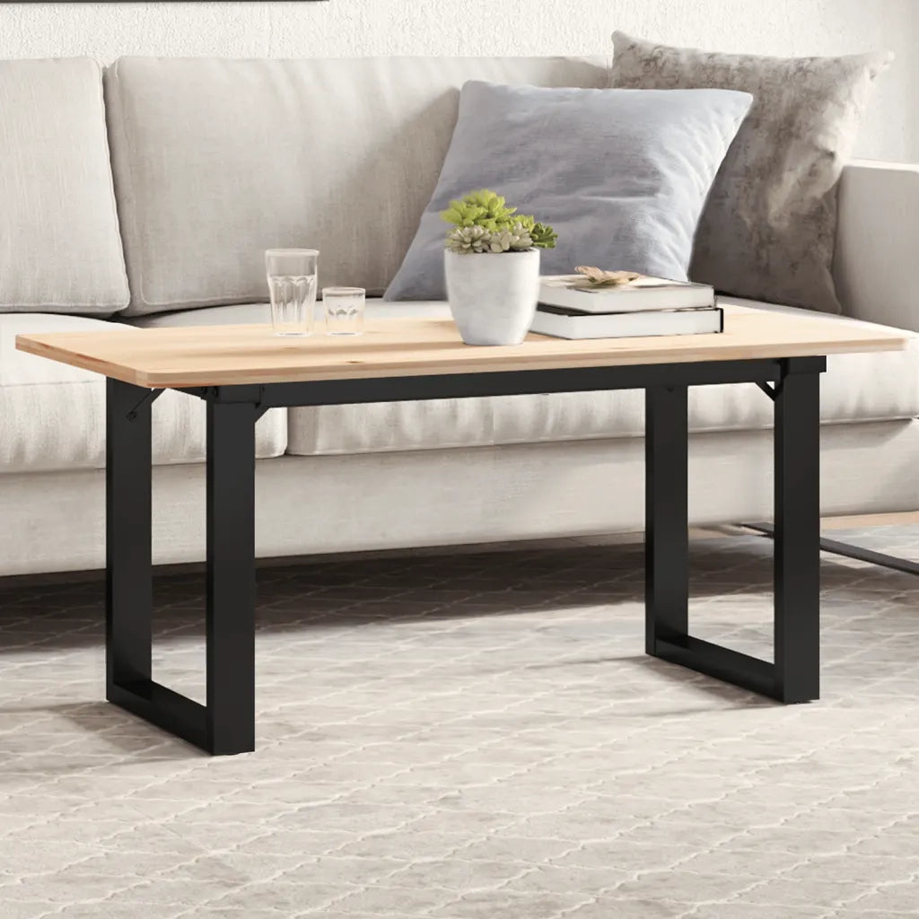 Telaio Gambe a O per Tavolino da Salotto 80x40x43 cm in Acciaio