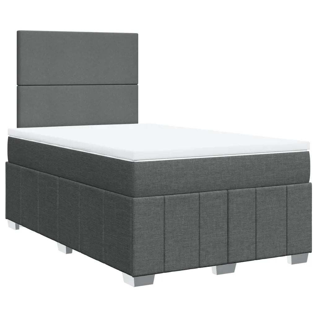 Giroletto a Molle con Materasso Grigio Scuro 120x200 cm Tessuto