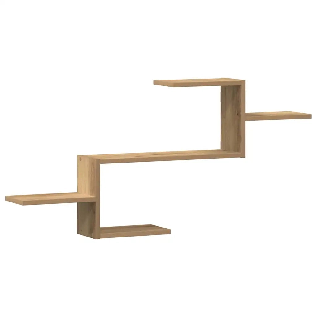 Scaffale a Parete Rovere Artigianale 104x15x49 cm in Truciolato 853208