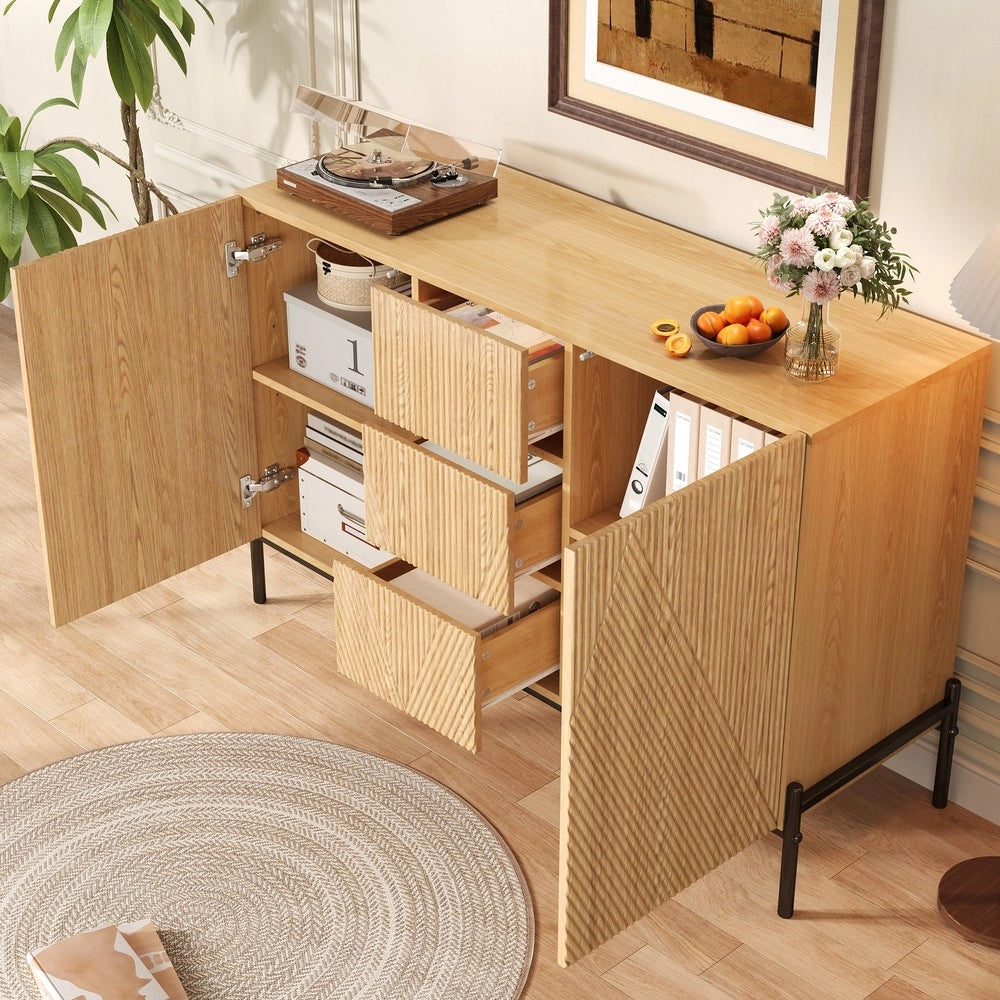 Credenza Moderna con Ante e Cassetto ¨C MINIMAL ¨C Legno, Soggiorno