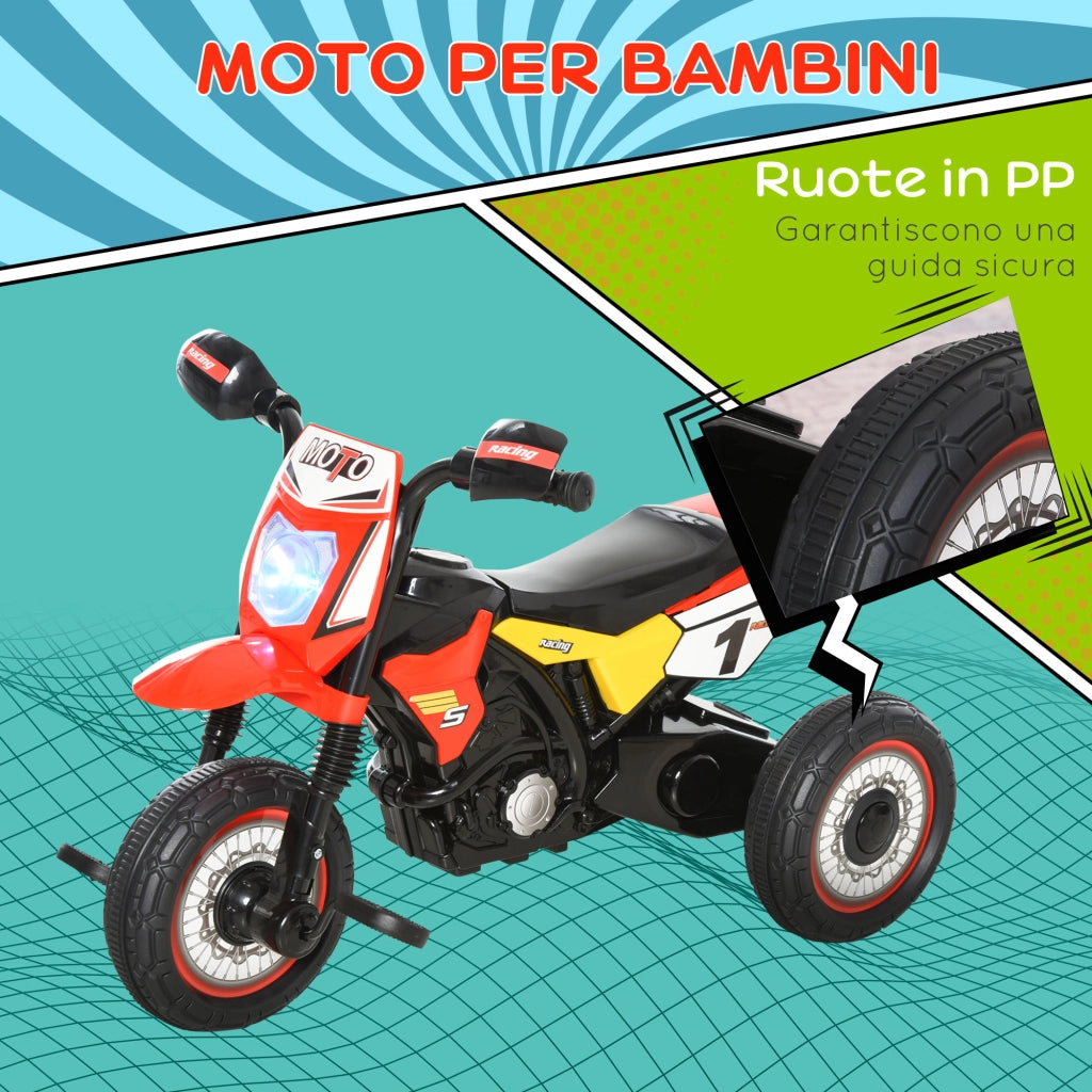 Triciclo Bambini Moto a Pedali con Luci e Suoni ¨C zephmum ¨C 71x40x51cm Rosso