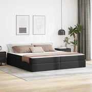 Letto con contenitore e materasso 2 pcs Nero Pelle 3399624