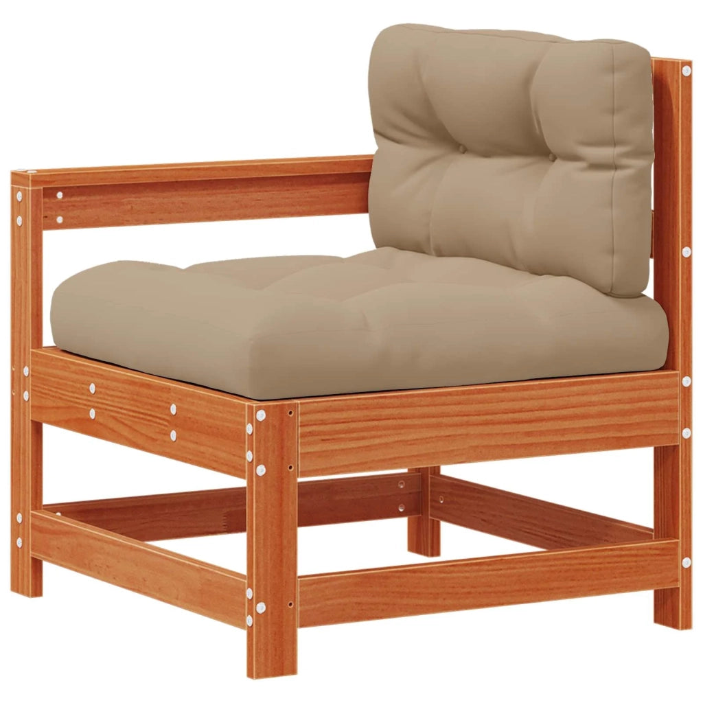 2 Pezzo Divano Angolare da Giardino-Sofa da giardino Legno Massello di Pino