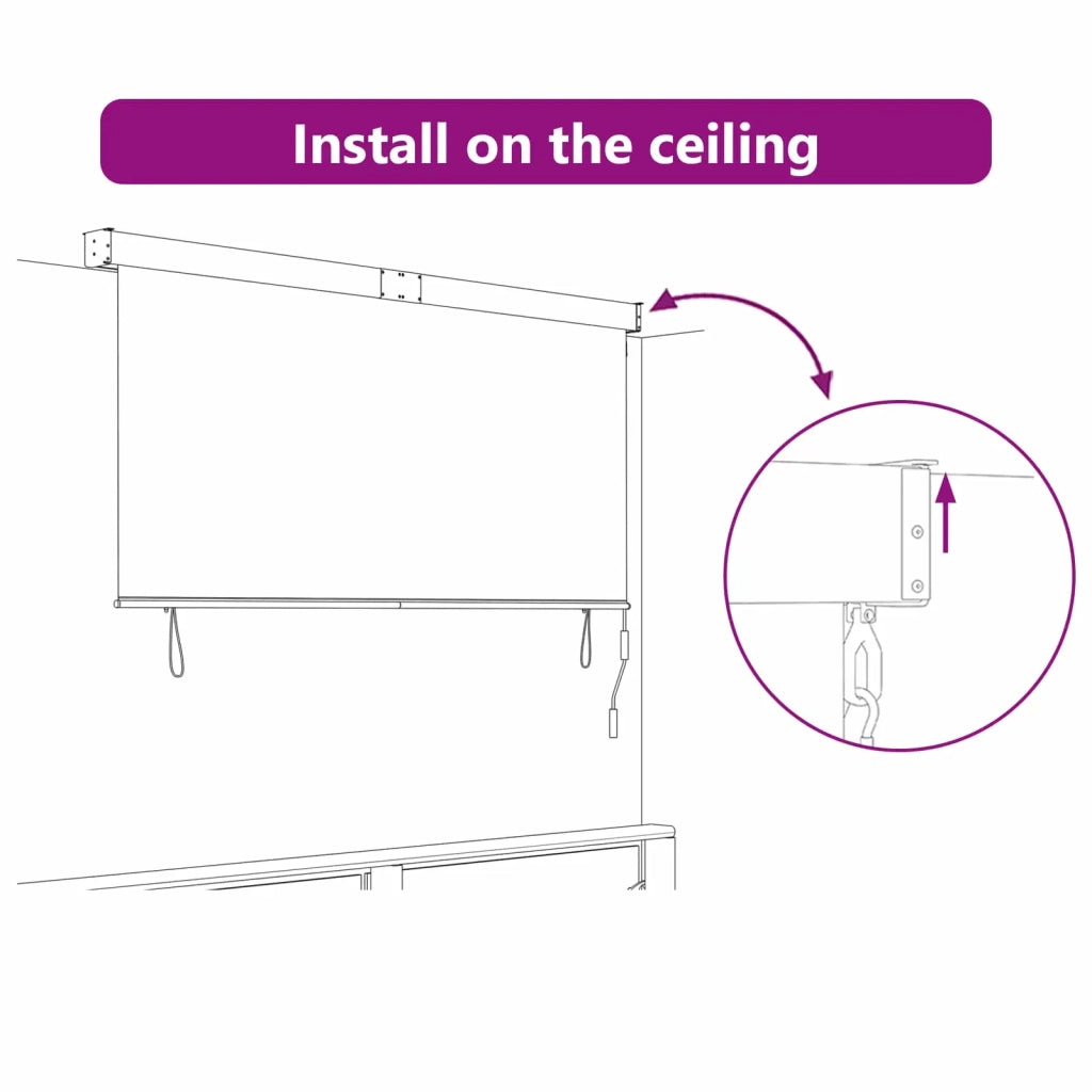 Tenda a rullo-Tenda avvolgibile Antracite 200 x 250 cm Tessuto e Alluminio
