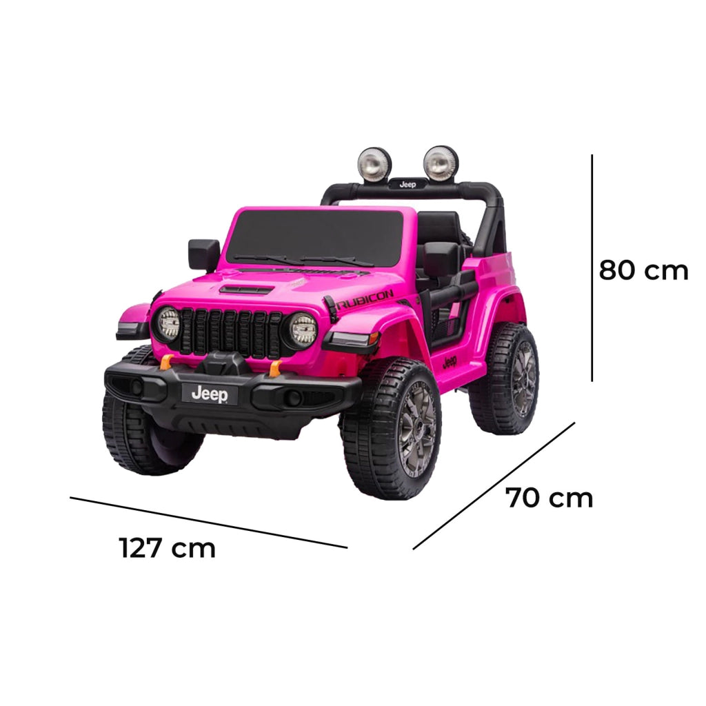 Macchina Elettrica per Bambini Jeep Wrangler Rubicon 12V con Telecomando Rosa