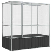 Voliera in gabbia argentata 210,5 x 107 x 212 cm acciaio Argento 02_0045638