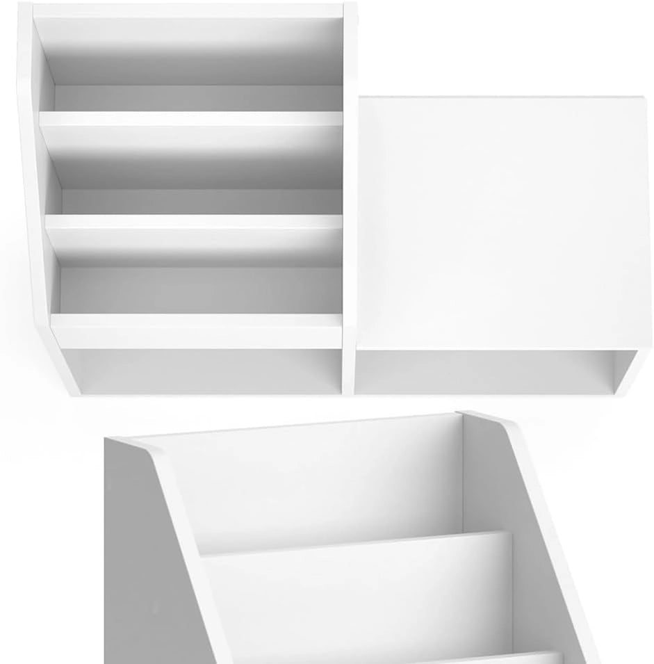 Libreria Luigi, Bianco, 72 x 79 cm, per la conservazione di libri e decorazioni, autoportante