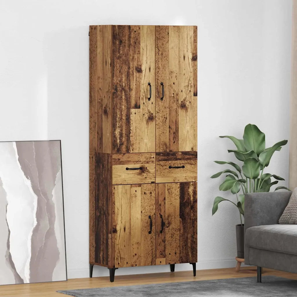 Credenza | Madia | Buffet da pranzo | Armadio da pranzo Legno vecchio 69,5 x 34 x 180 cm Legno multistrato