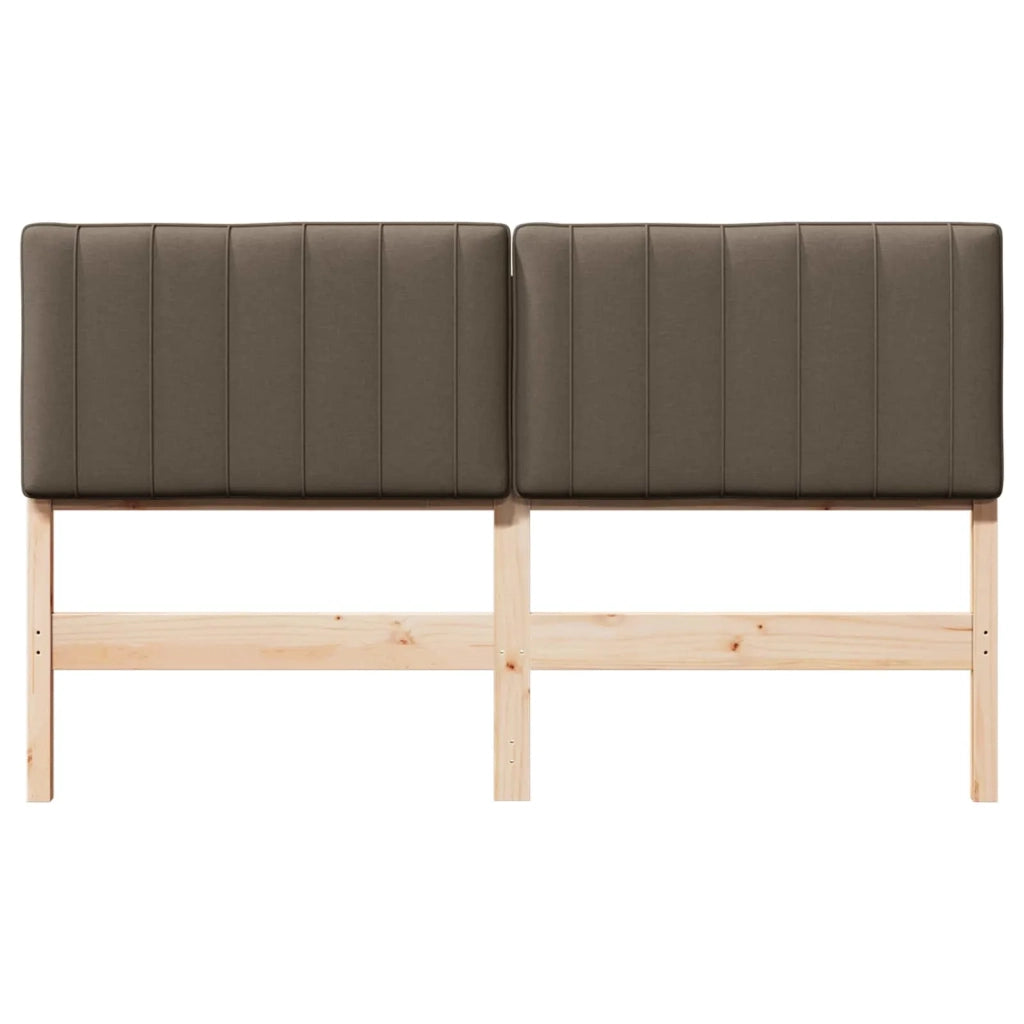 Testiera imbottita Marrone e taupe 160 cm Pino massello