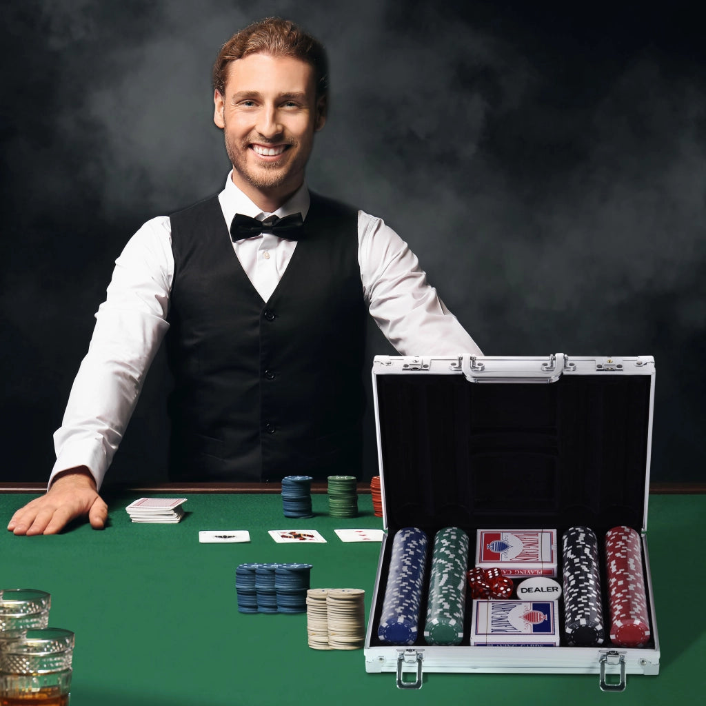 Set da Poker Professionale con 200 Fichas ¨C Zephmum ¨C 29,5x20,5x6,5 cm Multicolor