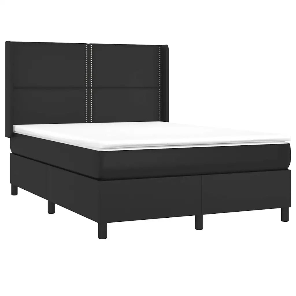 Giroletto a Molle con Materasso Nero 140x190 cm in Similpelle 3132435
