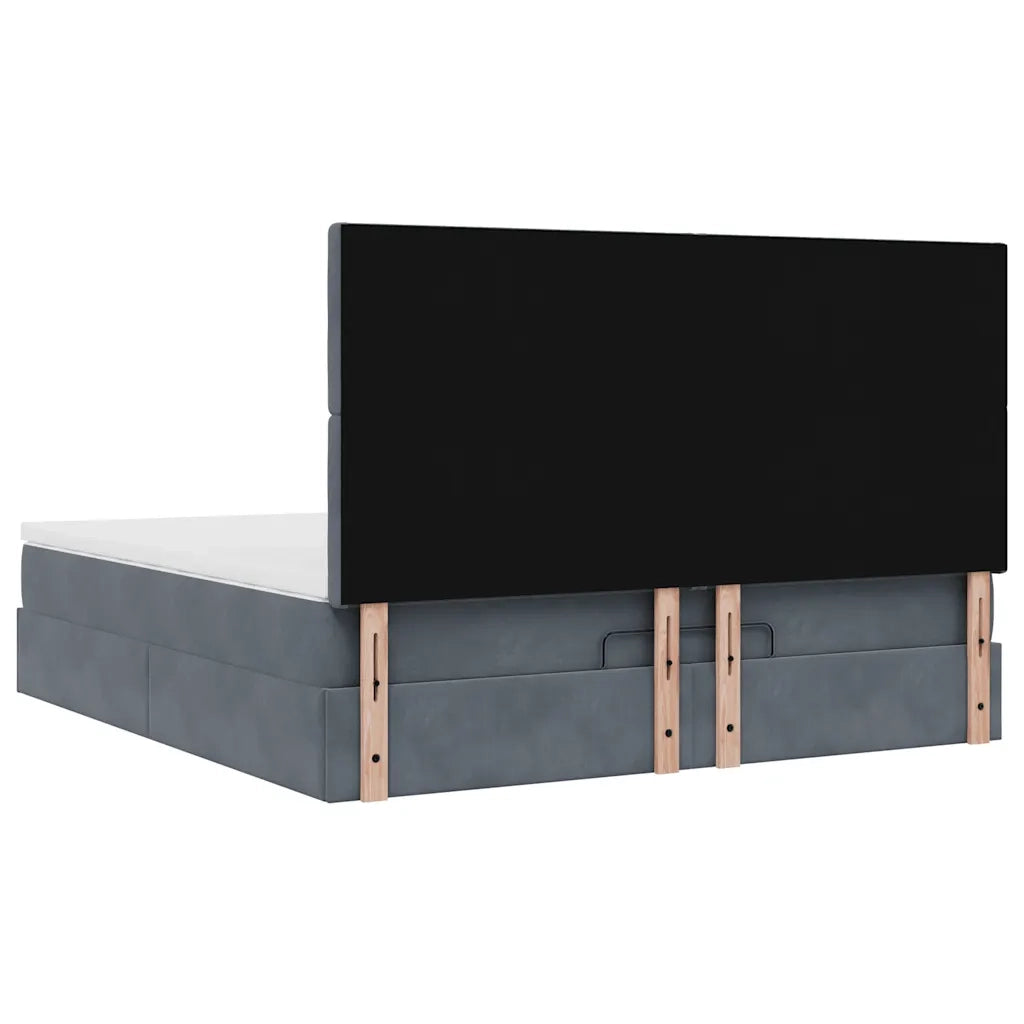 Struttura Letto Pouf con Materassi 180x200 cm Velluto 3313632