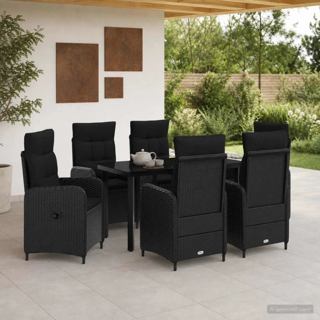 Set Tavolo da Salotto 7 pz Nero 3422479