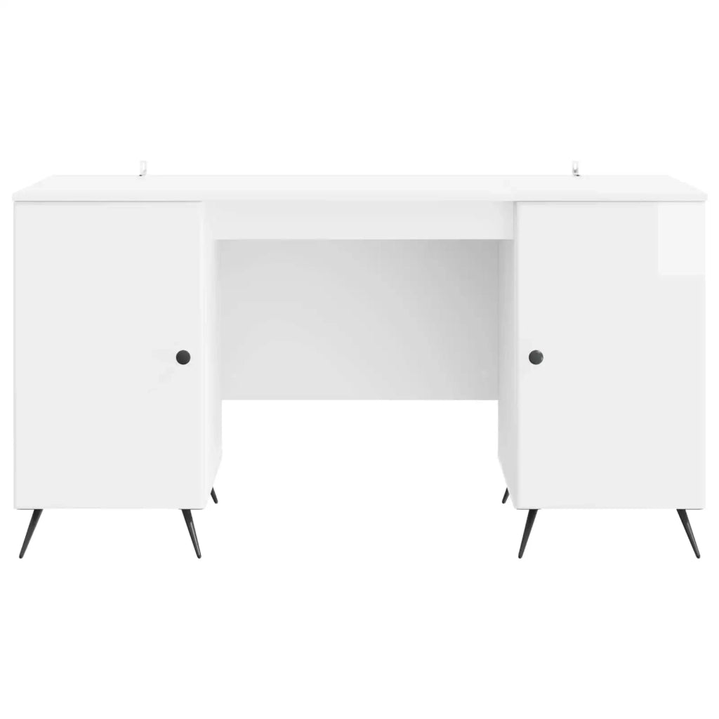 Scrivania Bianco Lucido 142,5 x 50 x 75 cm Legno ingegnerizzato