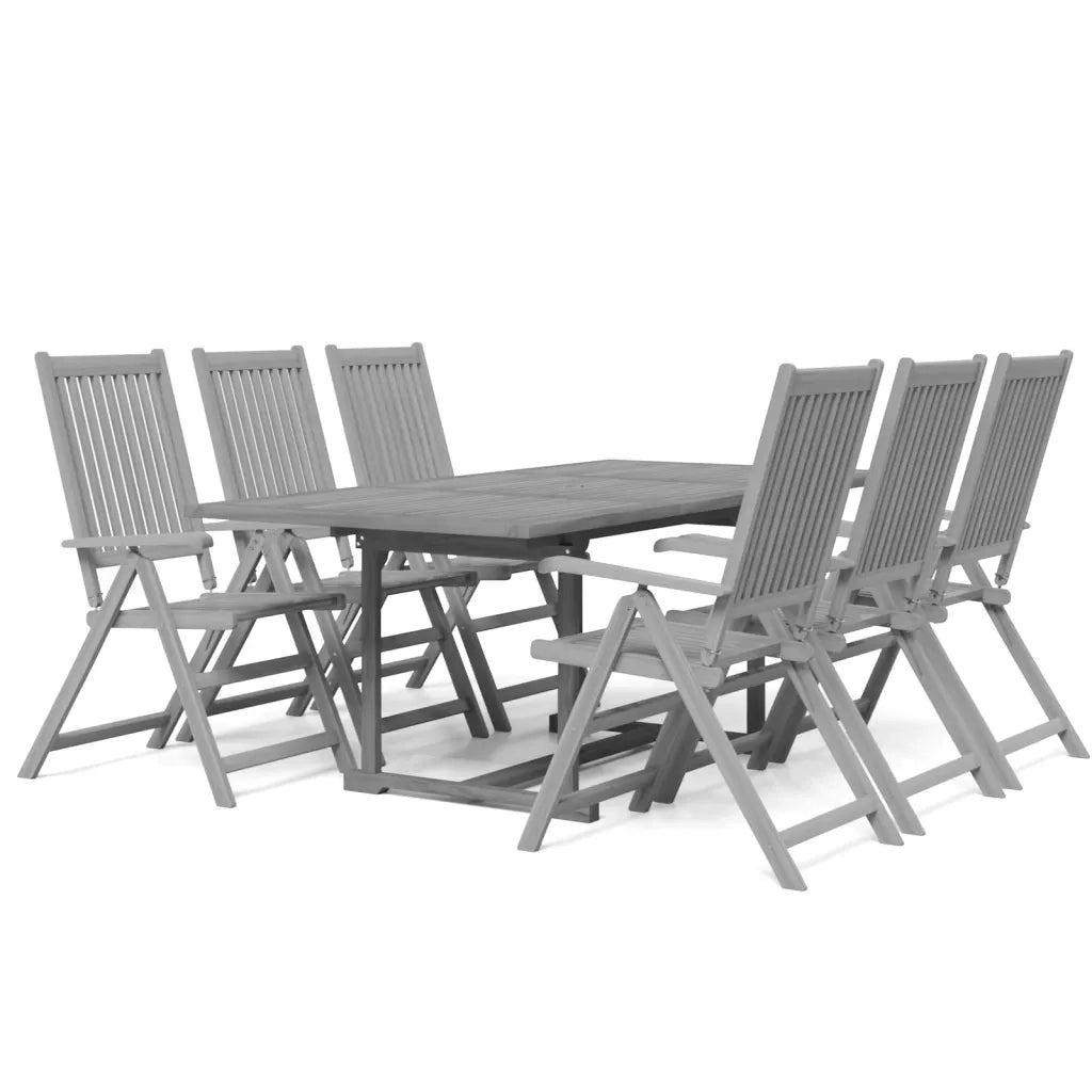 Set da Pranzo per Giardino 7 pz in Legno Massello di Acacia 3079648