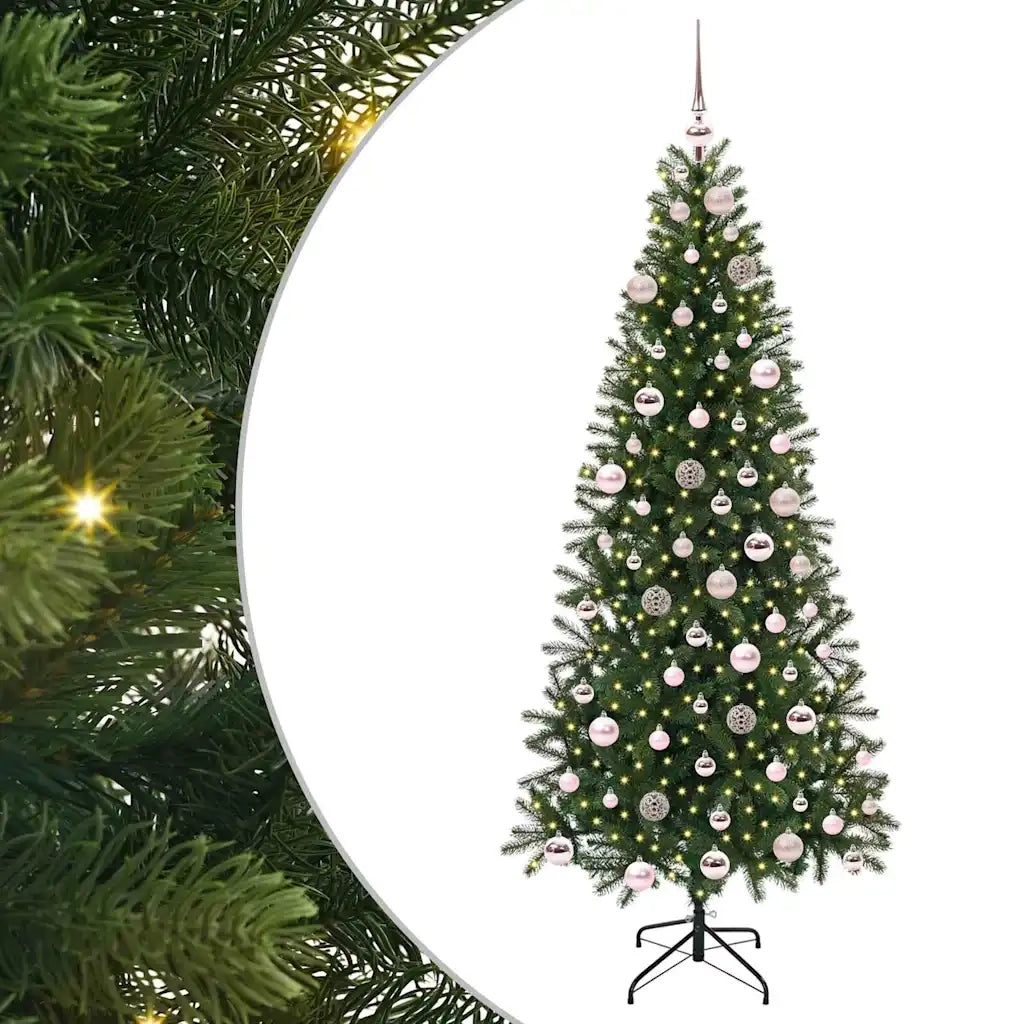 Albero di Natale | Decorazioni natalizie artificiale con 300 LED Verde 180 cm PE e PVC