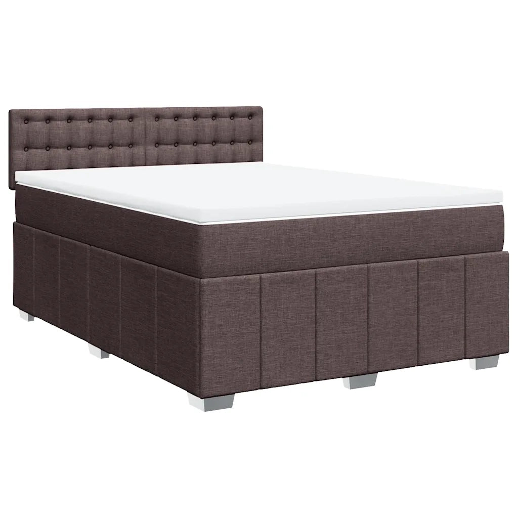 vidaXL Giroletto a Molle con Materasso Marrone Scuro 140x190cm Tessuto