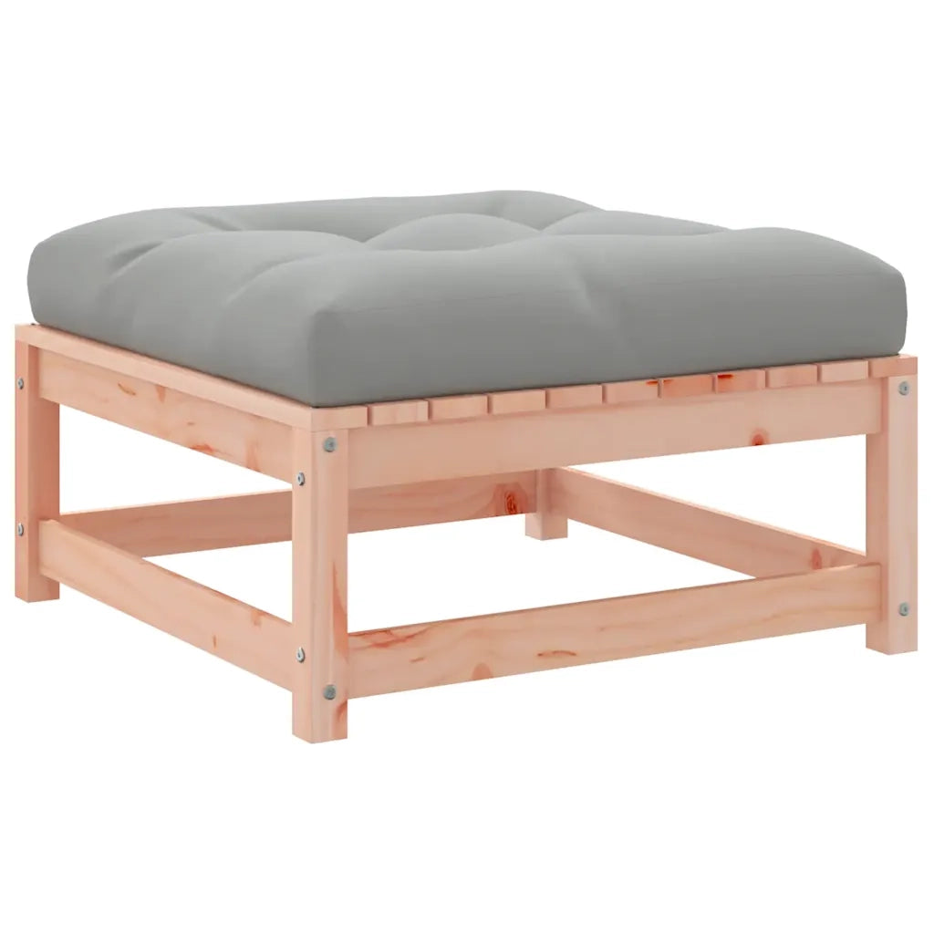 Sedia da giardino-Poggiapiedi da Giardino con Cuscino Legno Massello di Douglas 592482