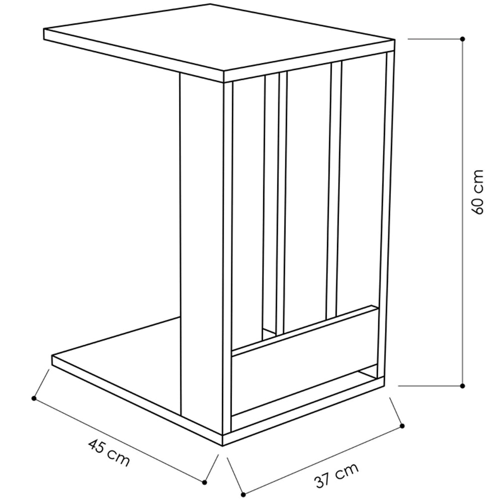 Tavolino da Soggiorno 37,5x45x60 cm Laterale Divano con Ruote in Legno Antracite