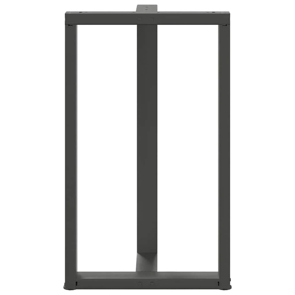 Set di 2 gambe per tavolo da bar a forma di T dal design moderno 60 x 35 x 100 cm con piedini regolabili in acciaio antracite 02_0057356