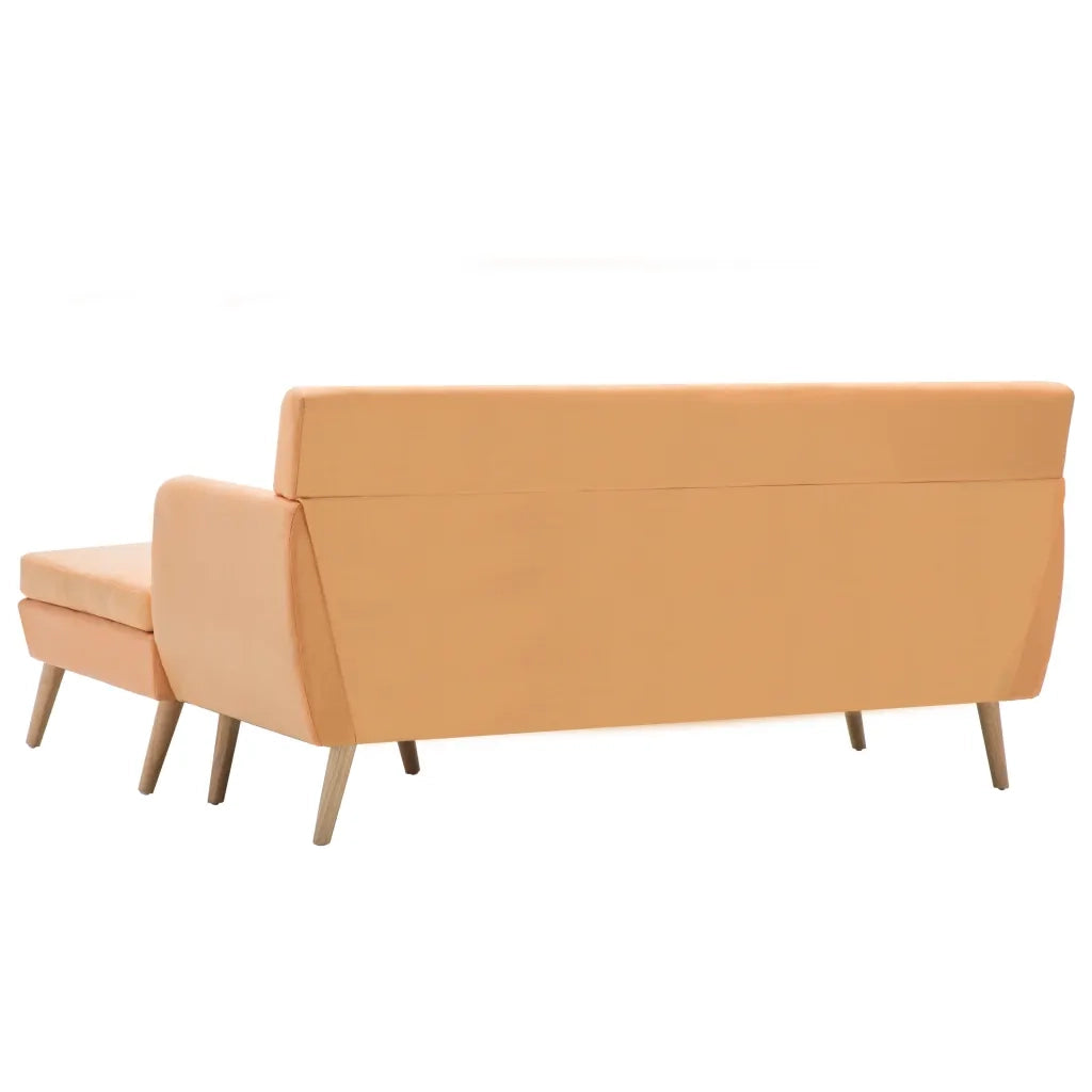 Divano a L Rivestito in Tessuto 171,5x138x81,5 cm Arancione 247022