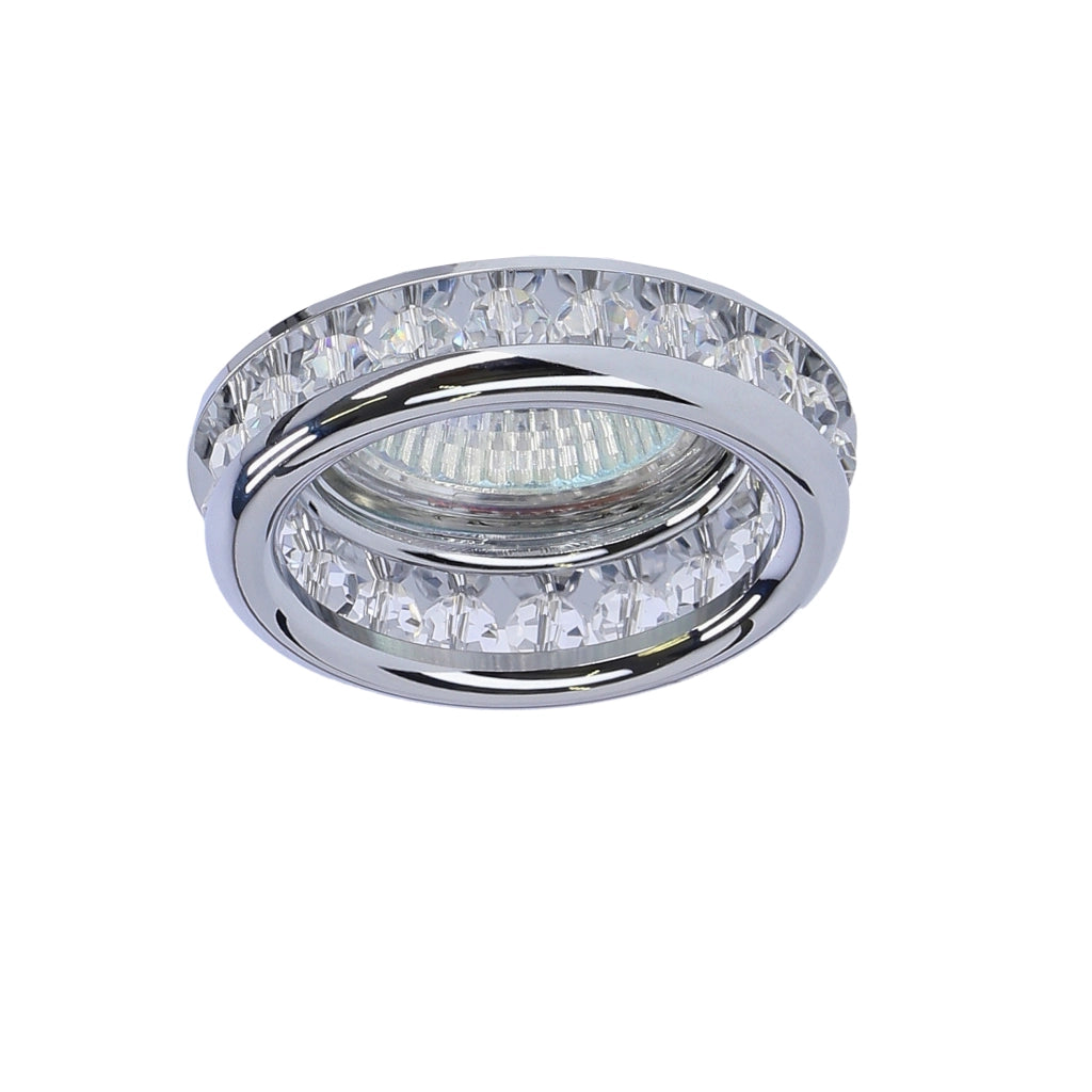 Faretto da incasso cromato rotondo cristallo 1xMR16 Candellux