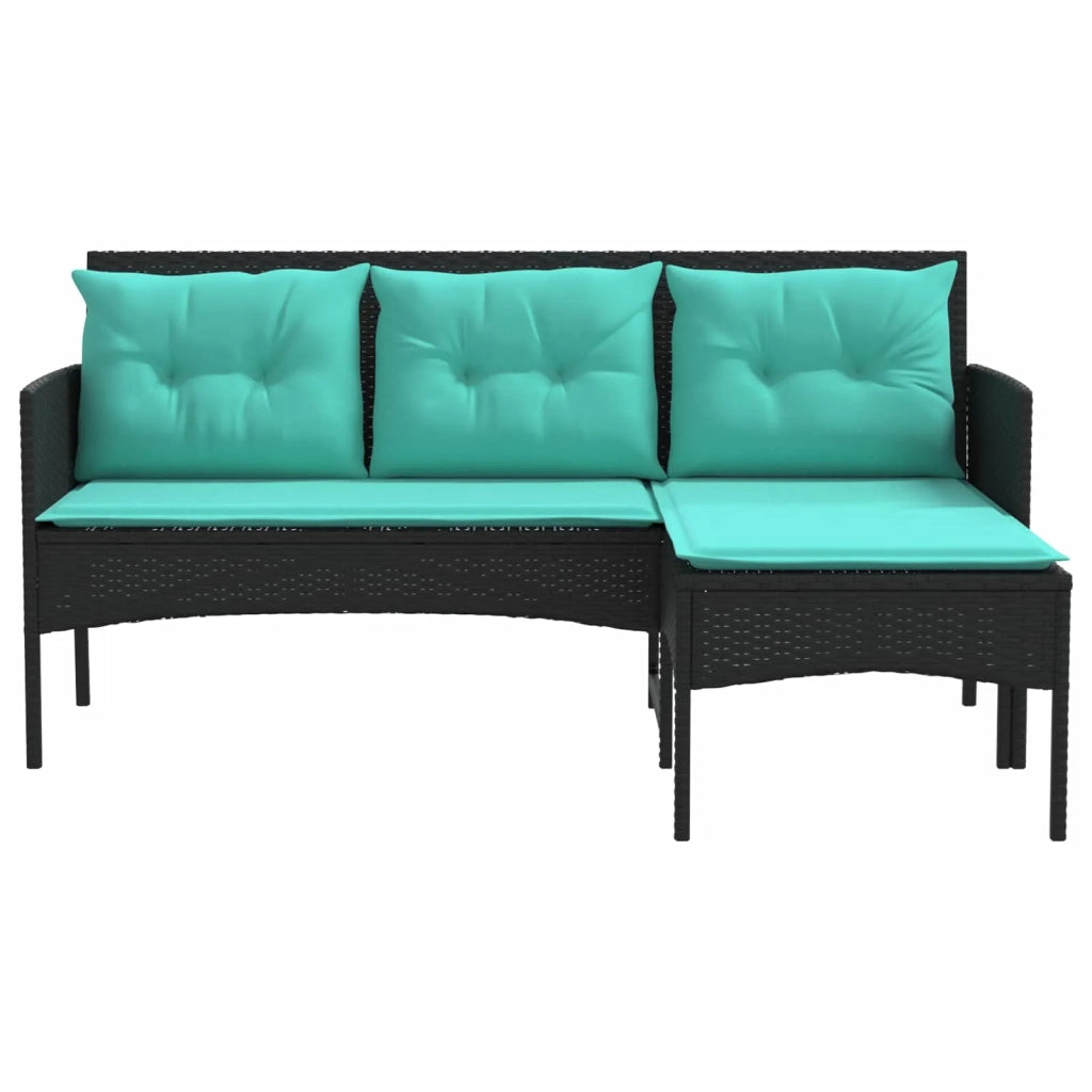 Set Divano da Giardino con cuscino 2 pcs polyrattan