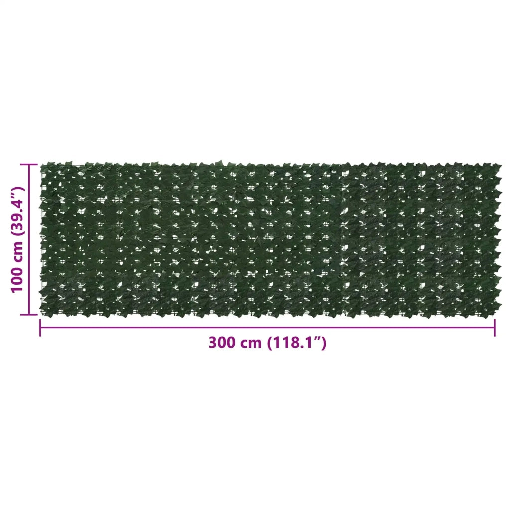 Schermo per balcone con foglie Verde Scuro 300 x 100 cm 42040628