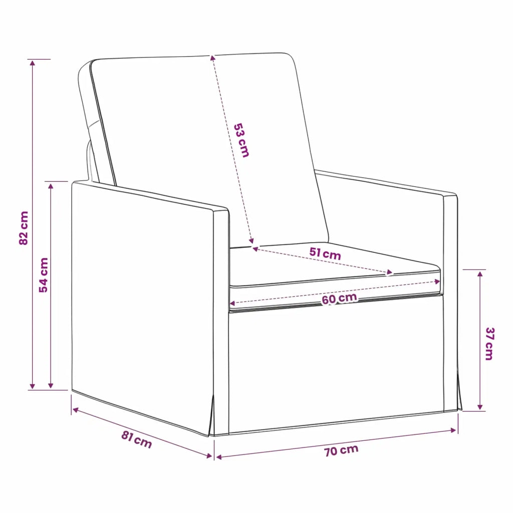 Divano Singolo Blu Polizia 70 x 81 x 82 cm Velluto (V) 42041033