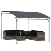 Gazebo Pergola per Giardino in Metallo e Poliestere ¨C zephmum ¨C Grigio 380x280 cm