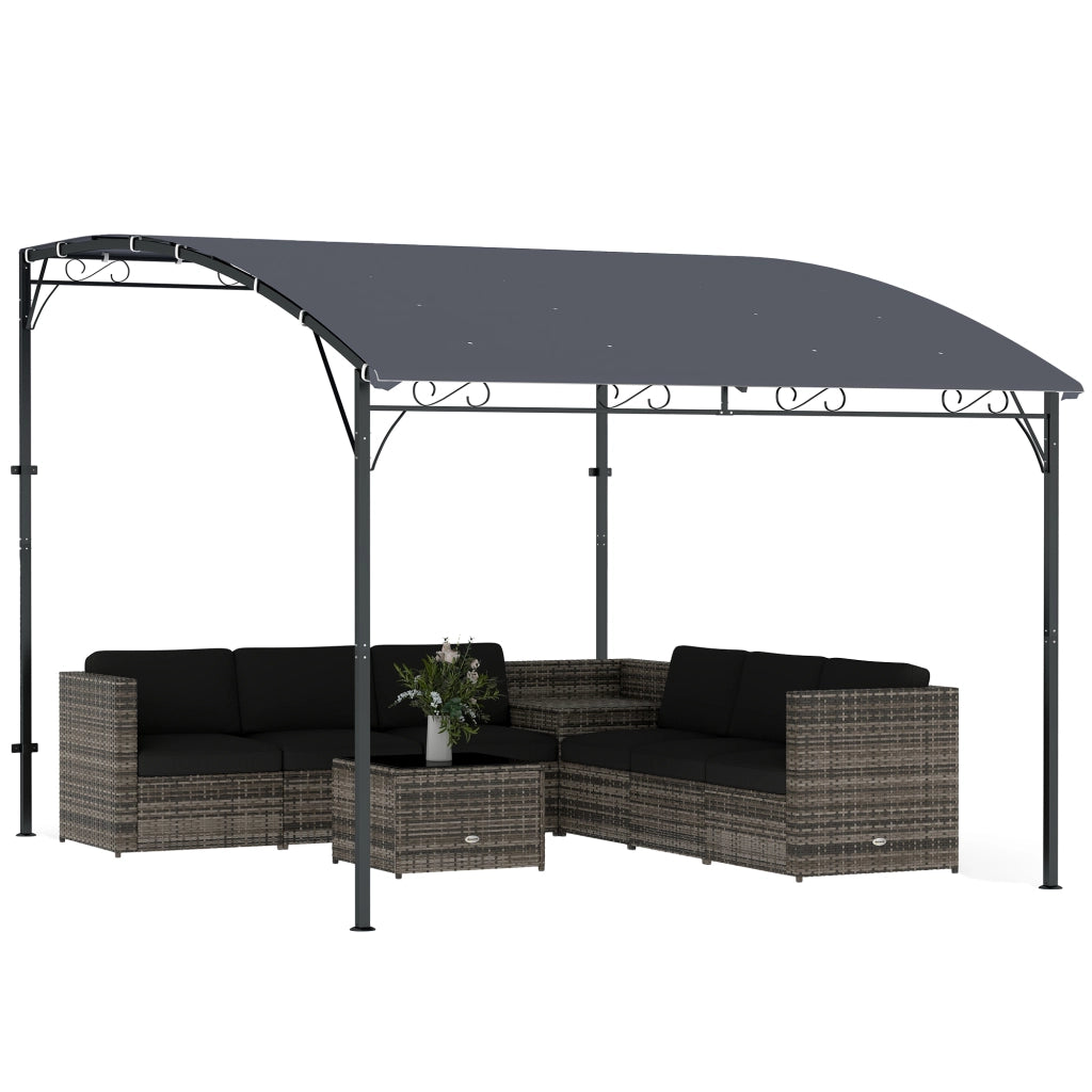 Gazebo Pergola per Giardino in Metallo e Poliestere ¨C zephmum ¨C Grigio 380x280 cm