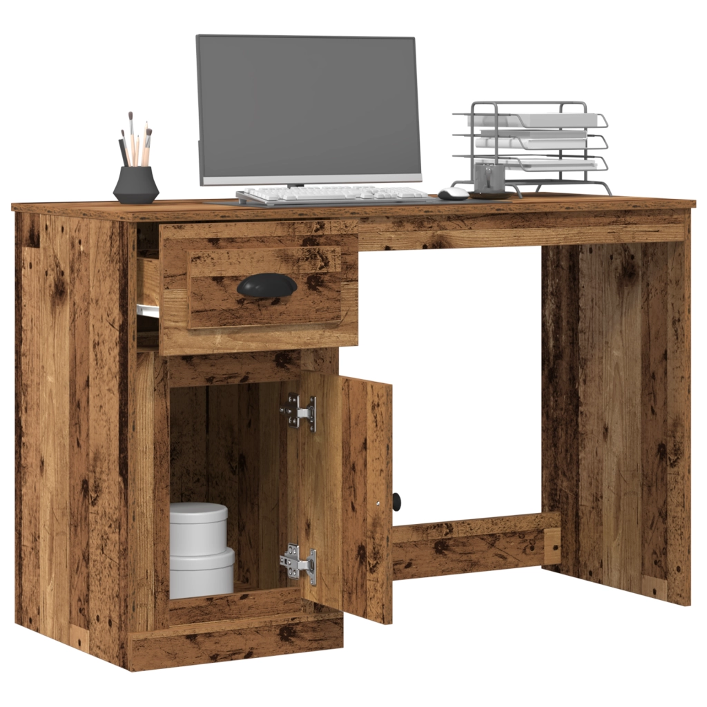 Scrivania  con ripostiglio in legno antico 50x115x75 cm in legno ingegnerizzato