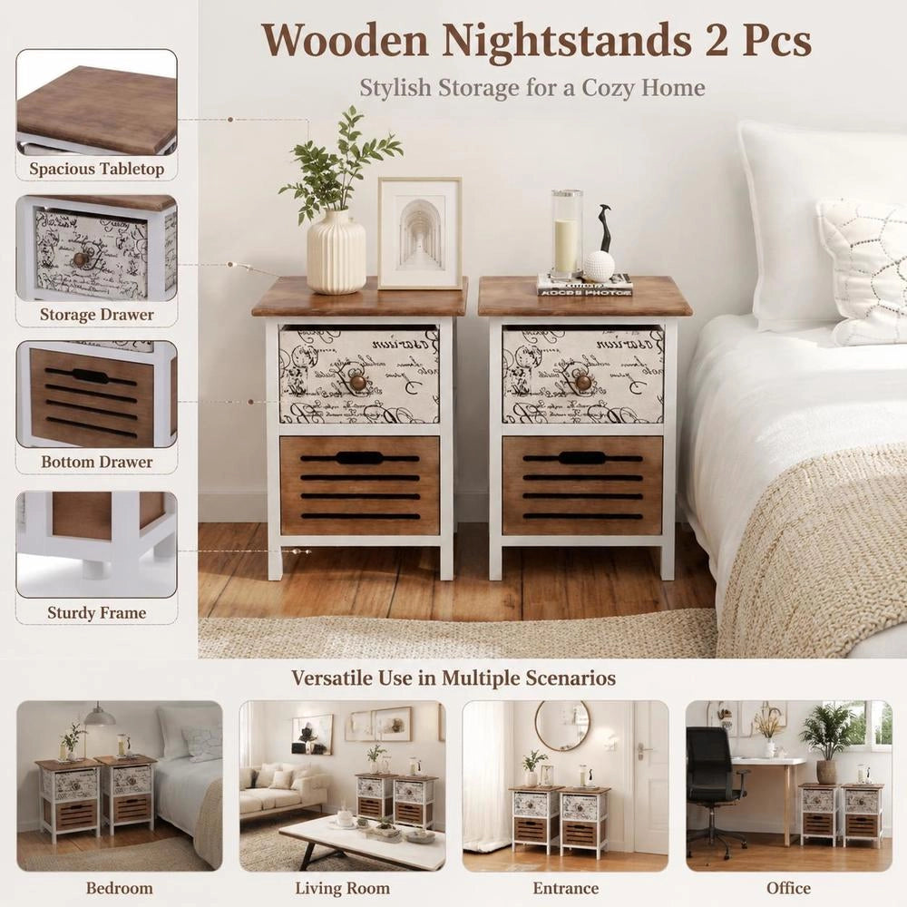 Bedside Tables 2 Pcs. Wood