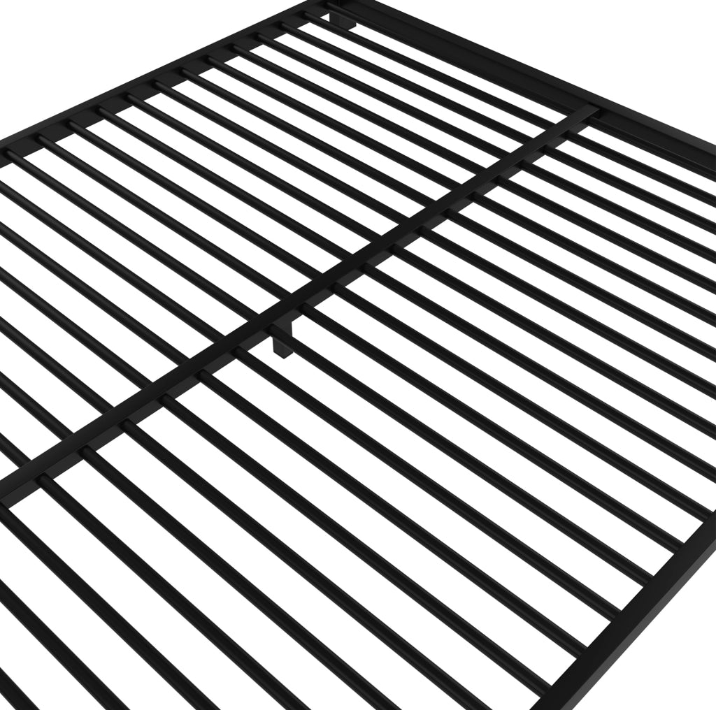 Letto a castello in metallo con scala e sponde 90x200 / 140x200 cm nero