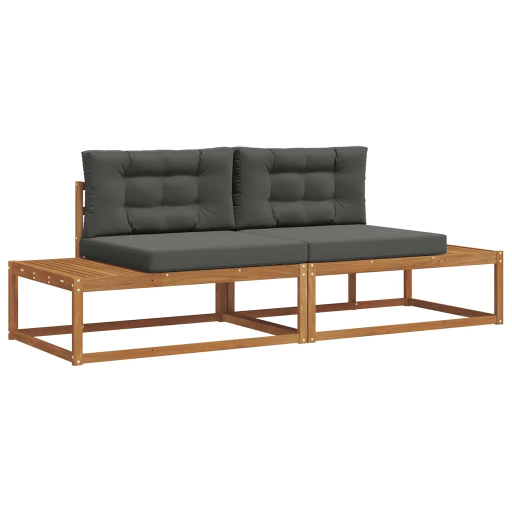 Set di divani da esterno-Sofa da giardino con cuscino Naturale e Antracite 656880