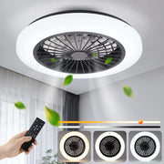 ZMH Ventilatore da soffitto a LED bianco con illuminazione Ventilatore da 40 W silenzioso con telecomando dimmerabile