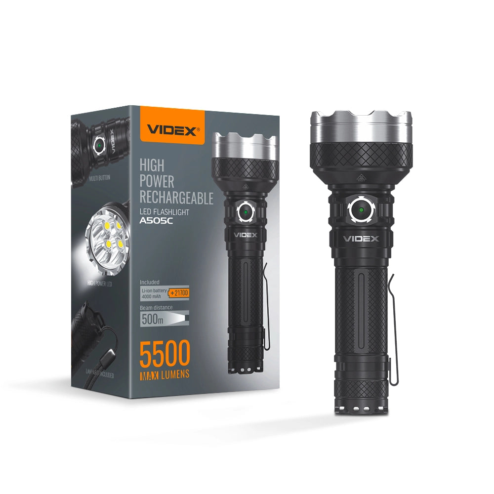 Torcia tattica Videx VLF-A505C 5500lm 500m IP68 ricaricabile