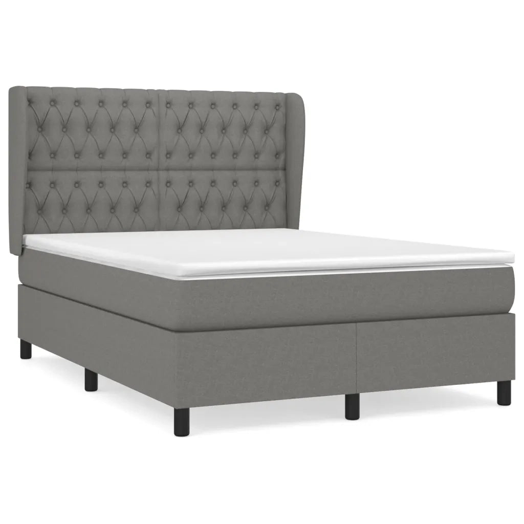 Giroletto a Molle con Materasso Grigio Scuro 140x190 cm Tessutocod mxl 98187