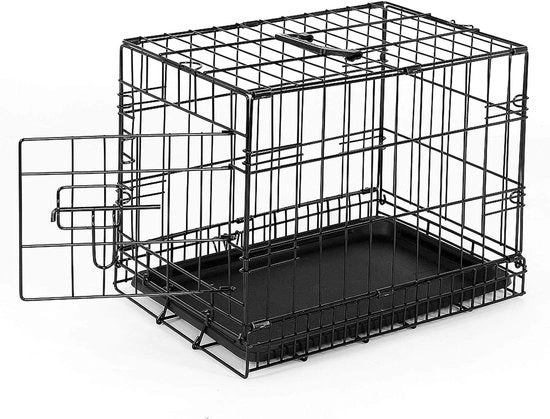 Carriera per cani box di trasporto per animali box per cani, (S) 45x31x36 cm nero