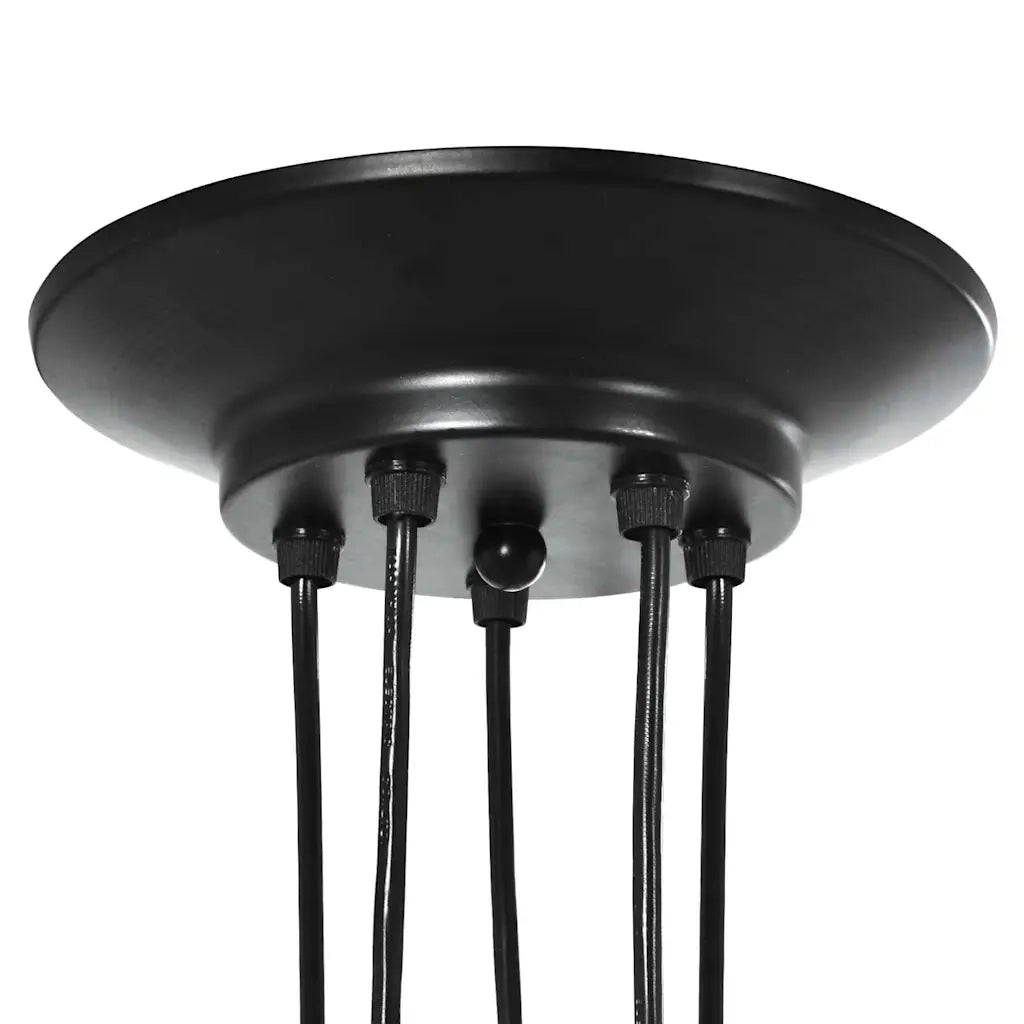 Lampada a Sospensione con 5 Portalampada E27 in Metallo Nero CFW3939712
