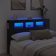 Testiera LED Nera 160x18,5x103,5 cm Legno Multistratocod mxl 108827