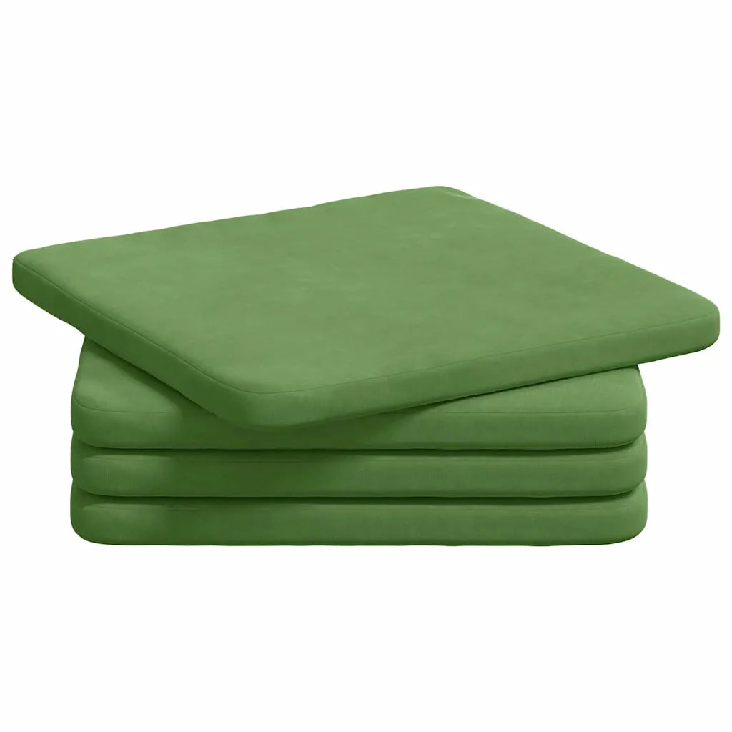 Cuscini per Seduta 4 pz | Cuscini per sedie Verde chiaro 40 x 40 x 3 cm Velluto