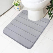 Pavimento Antiscivolo in Foam a Memoria con Foro 50 x 60 cm, Asciugamano per Bagno con Sostegno, Asciugamano per Pavimento da Bagno, Lavabile, Grigio