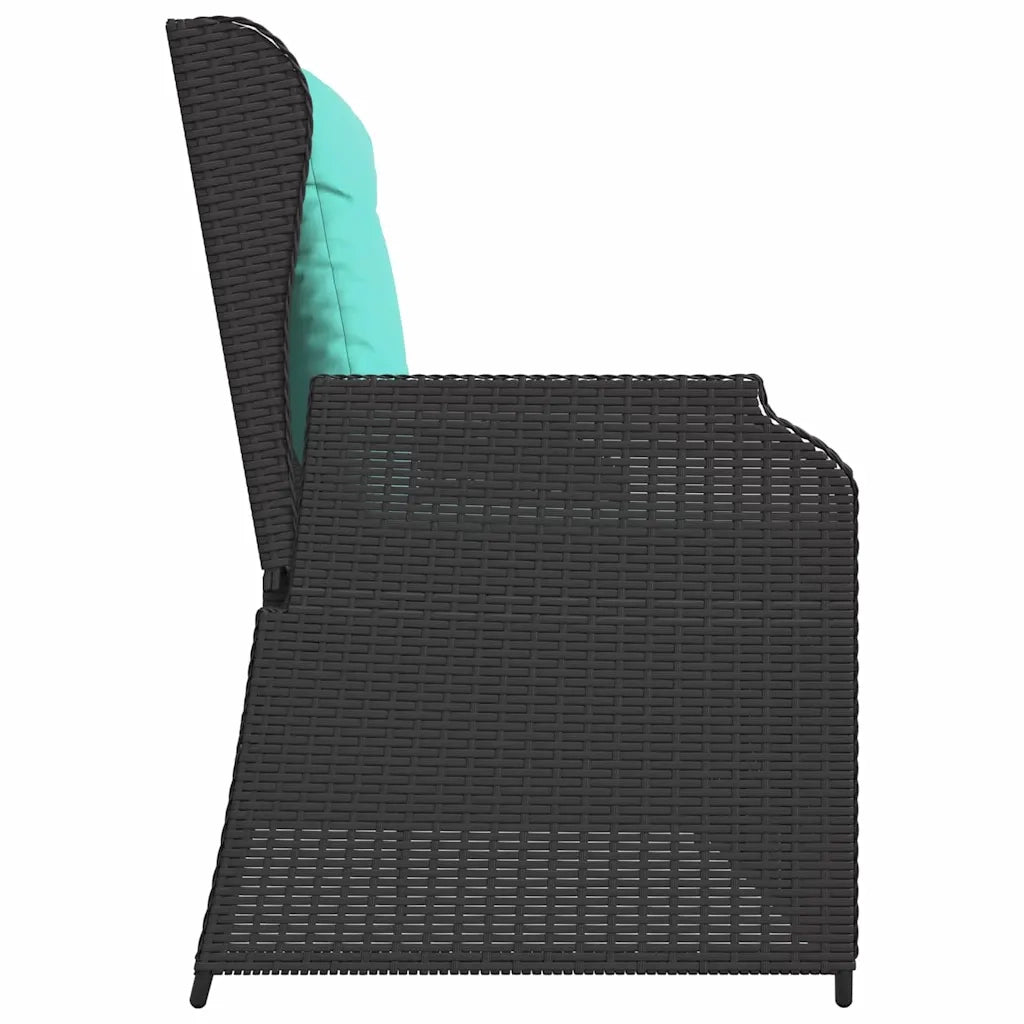 Panchina da giardino Nero polyrattan 3394457