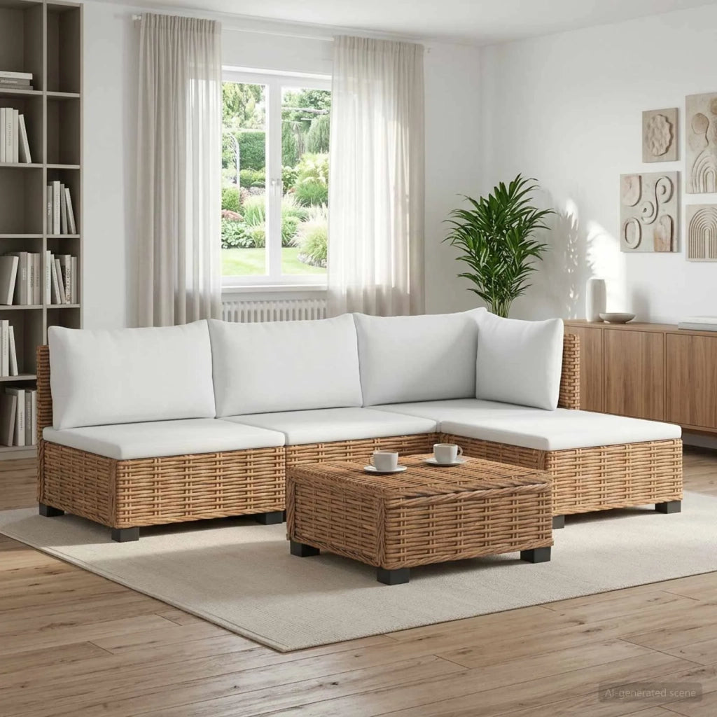 5 pz Set Lounge in Rattan con Cuscini GENDT Rattan naturale 3429846