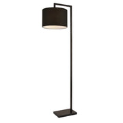 Lampada da terra con paralume in metallo e tessuto nero 161 cm 03_0002433