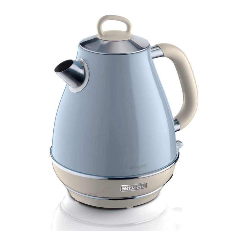 Bollitore Elettrico 1,7L - Design Vintage, Autospegnimento, Acciaio Inox - Celeste